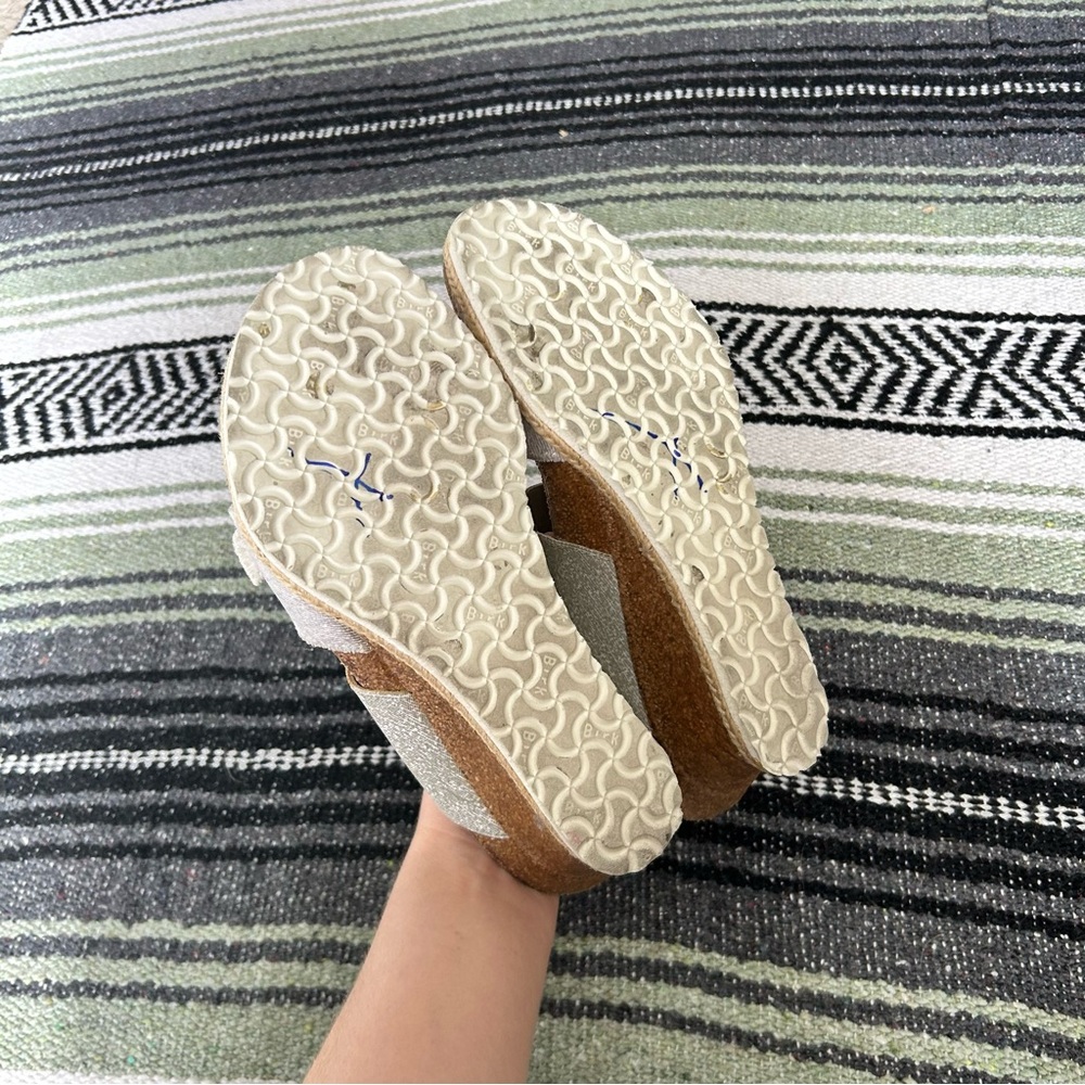 Papillio wedge slide sandals canvas gray upper with buckle size 36 - Picture 6 of 10